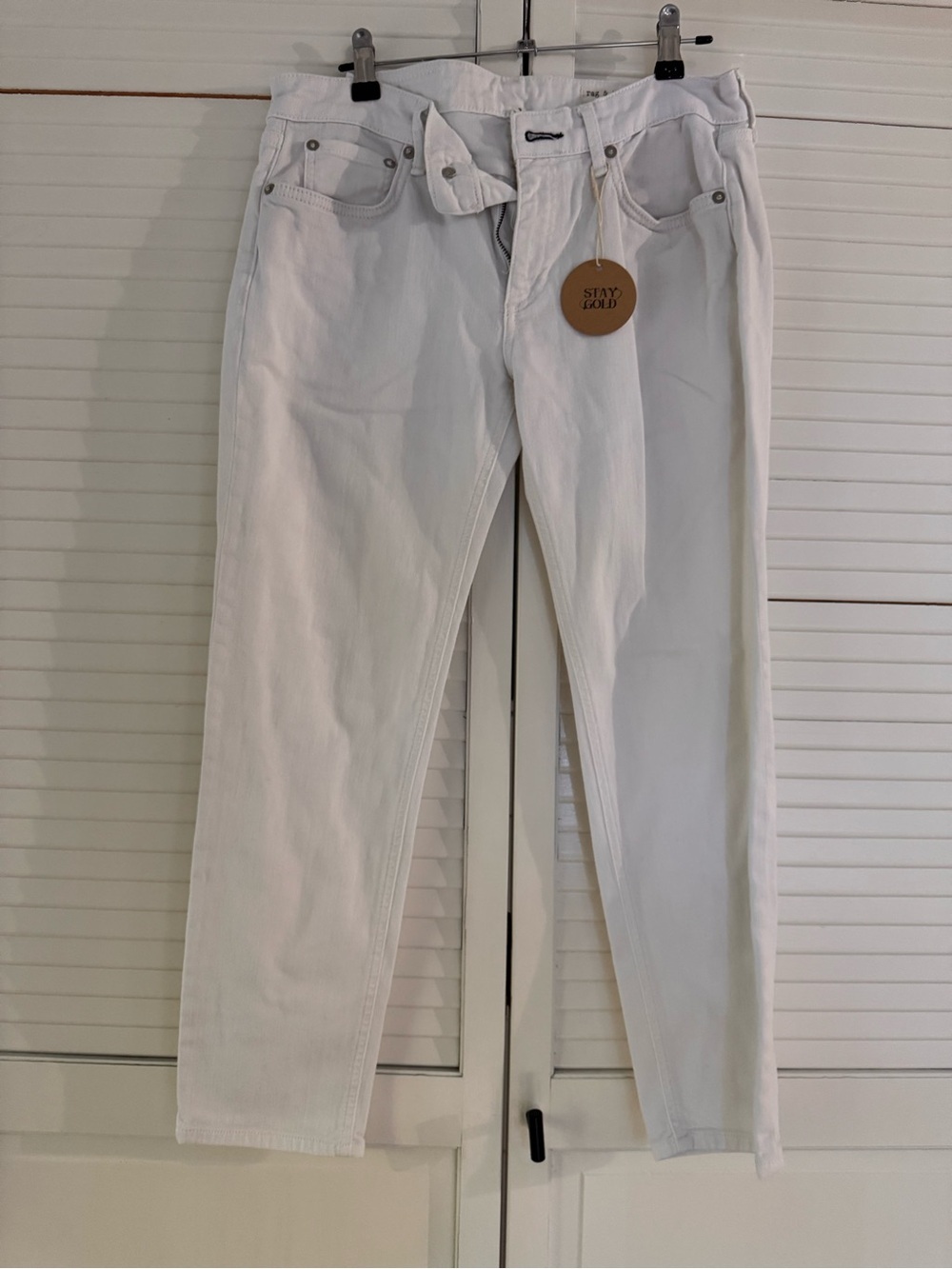 Rag and Bone Classic White Straight-Leg Ankle Jeans 0065